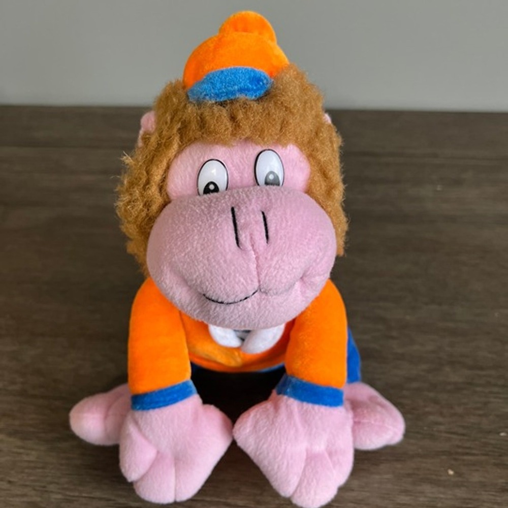 Pink Gorilla Plush Stuffed Animal Monkey Orange Blue Outfit Mascot Toy 8"